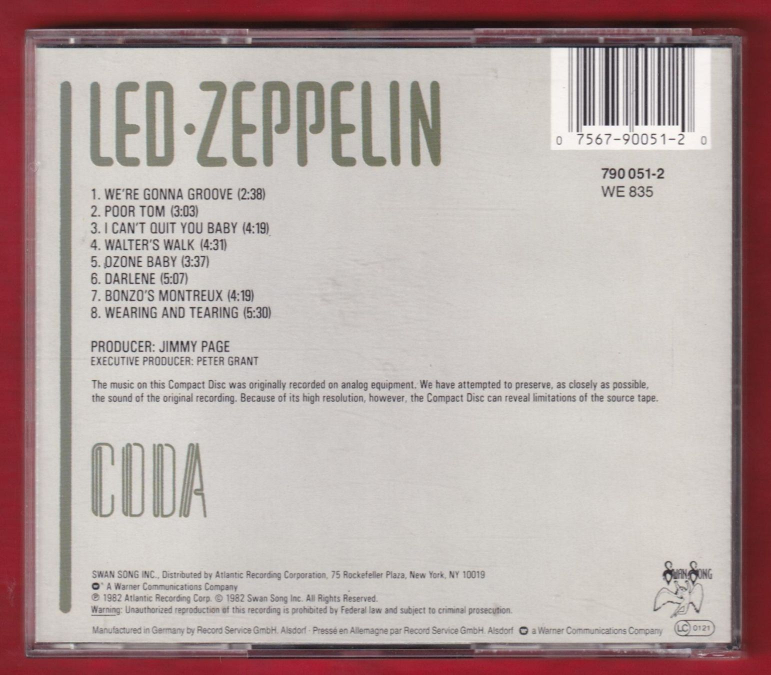 CD: Led Zeppelin - Coda (CD) – Usato da Zürich venduto da Pfluftl2000 1
