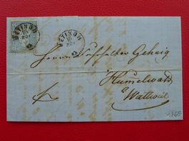 1965: Nr.31 mit Fingerhut-Stempel auf Brief v. UETIKON (ZH)