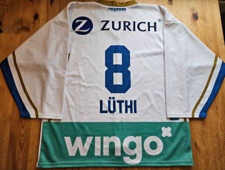 EV Zug Trikot #8 Fabian Lüthi Grösse XL EVZ NLA Hockey