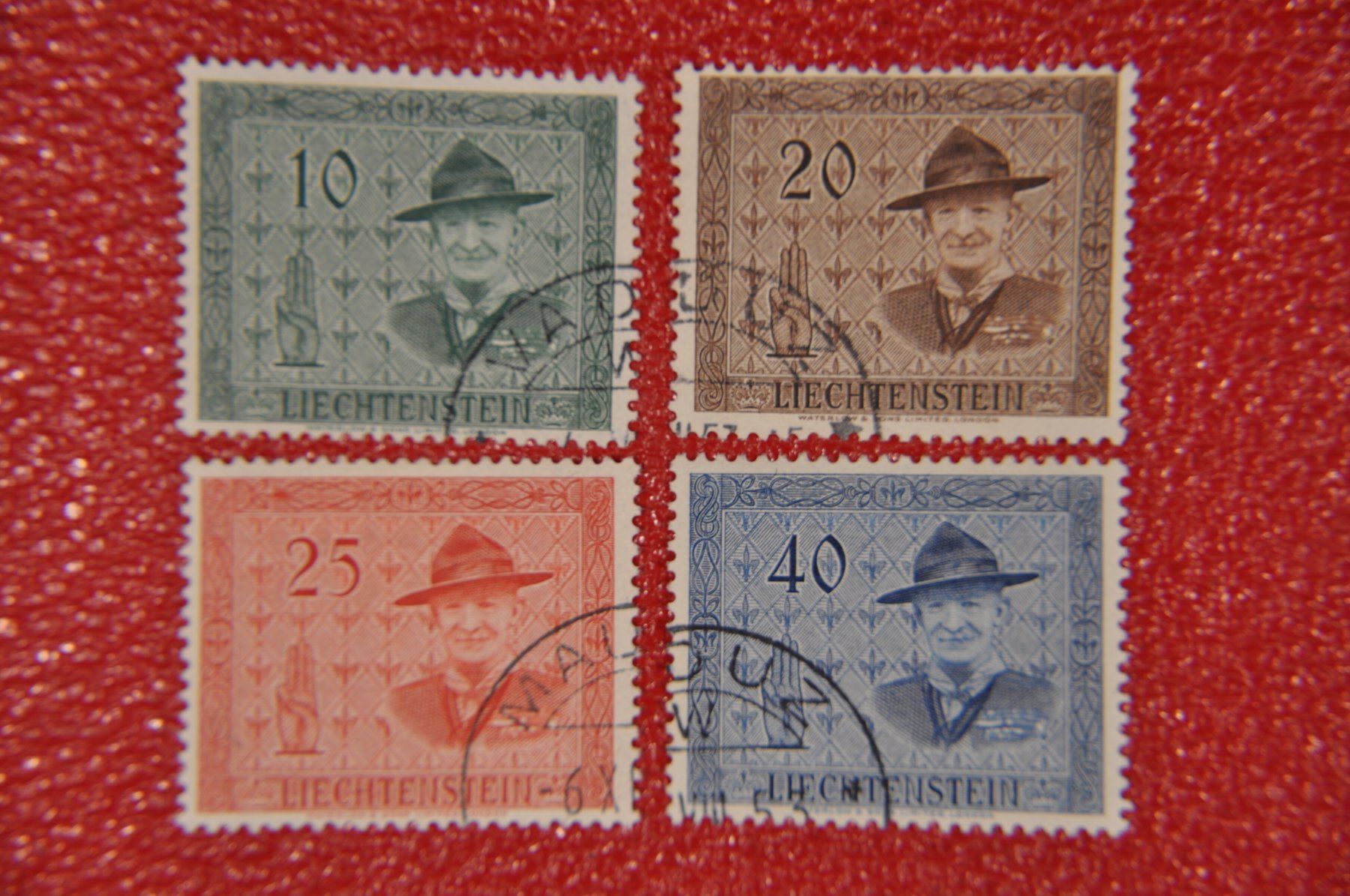 Alle Briefmarken: Liechtenstein 259-262 gestempelt – Gebraucht aus Wolfhalden von Zinauktion