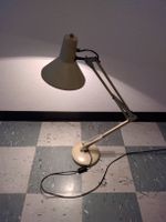 Architektenlampe KN1Beige Vintage mit rundem Tischfuss