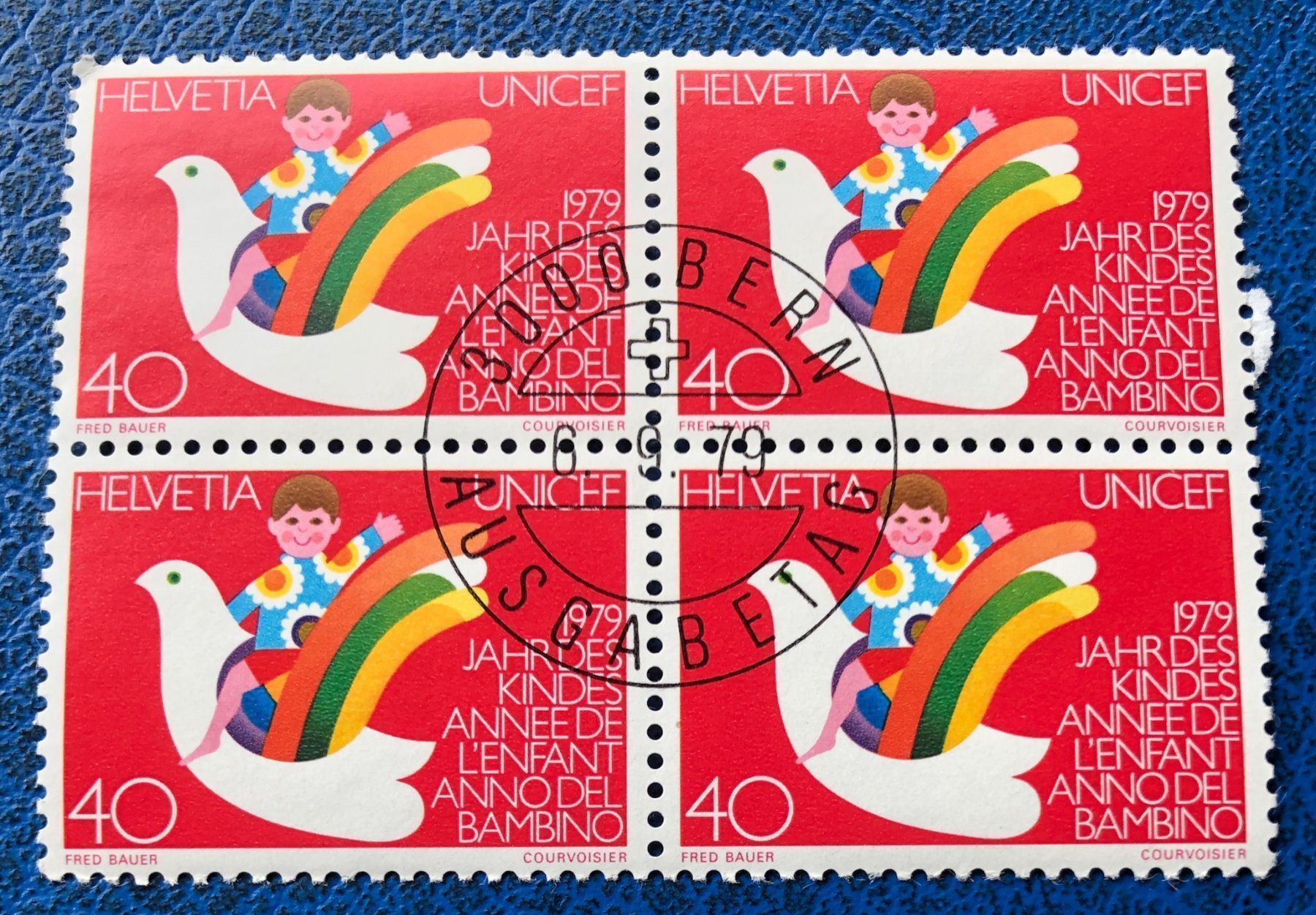 Tutti i francobolli: 4 er Block Nr.633 mit Vollstempel Bern – Usato da Aarau venduto da Billa007