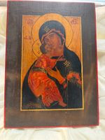 Ikone Gottesmutter mit kind 35x25cm hanbemalt mit Blattgold