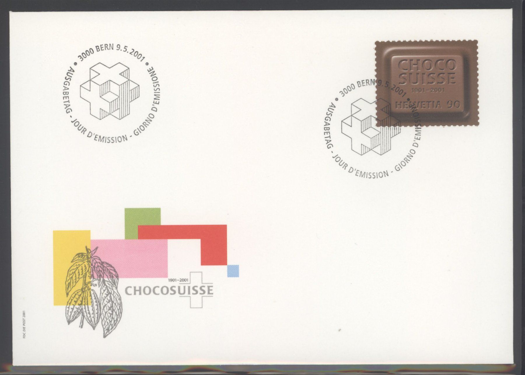 Alle Briefmarken: 2001, FDC, Sondermarke Schokolade – Gebraucht aus Willisau von Vollstempel