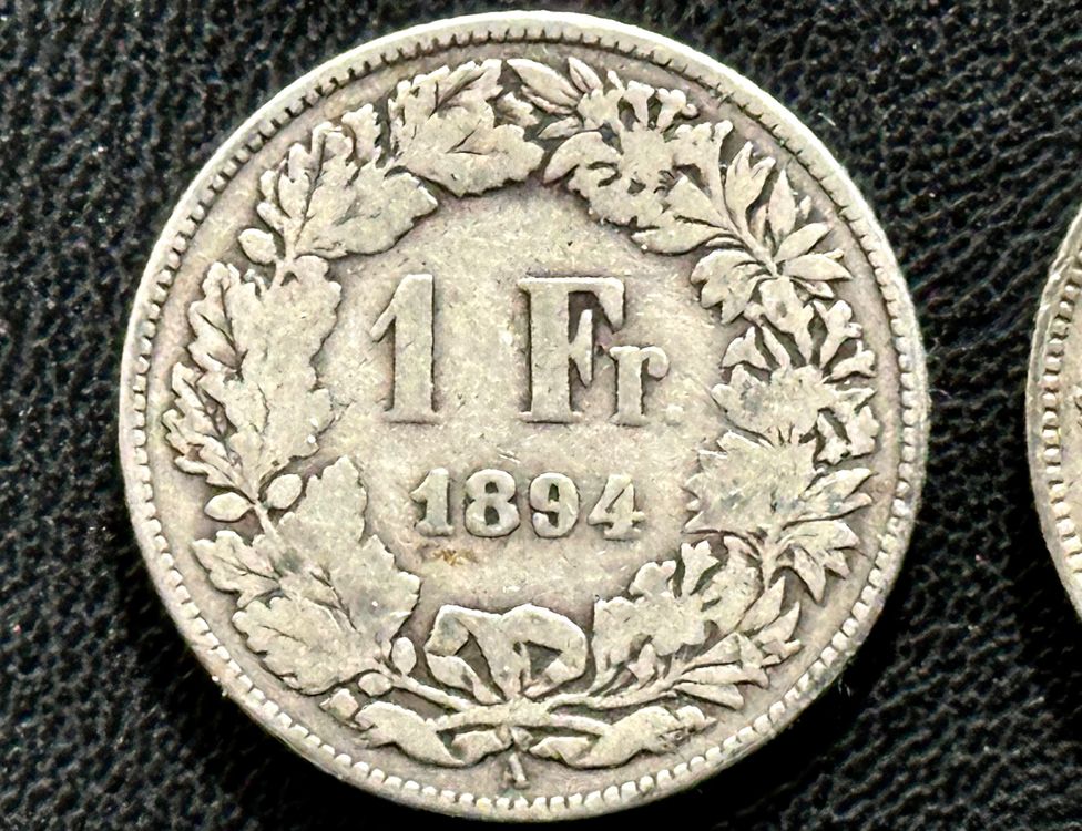 4 Silbermünzen Schweiz 1894, 1921, 1946 1Franken 50 Rappen (Gebraucht ...