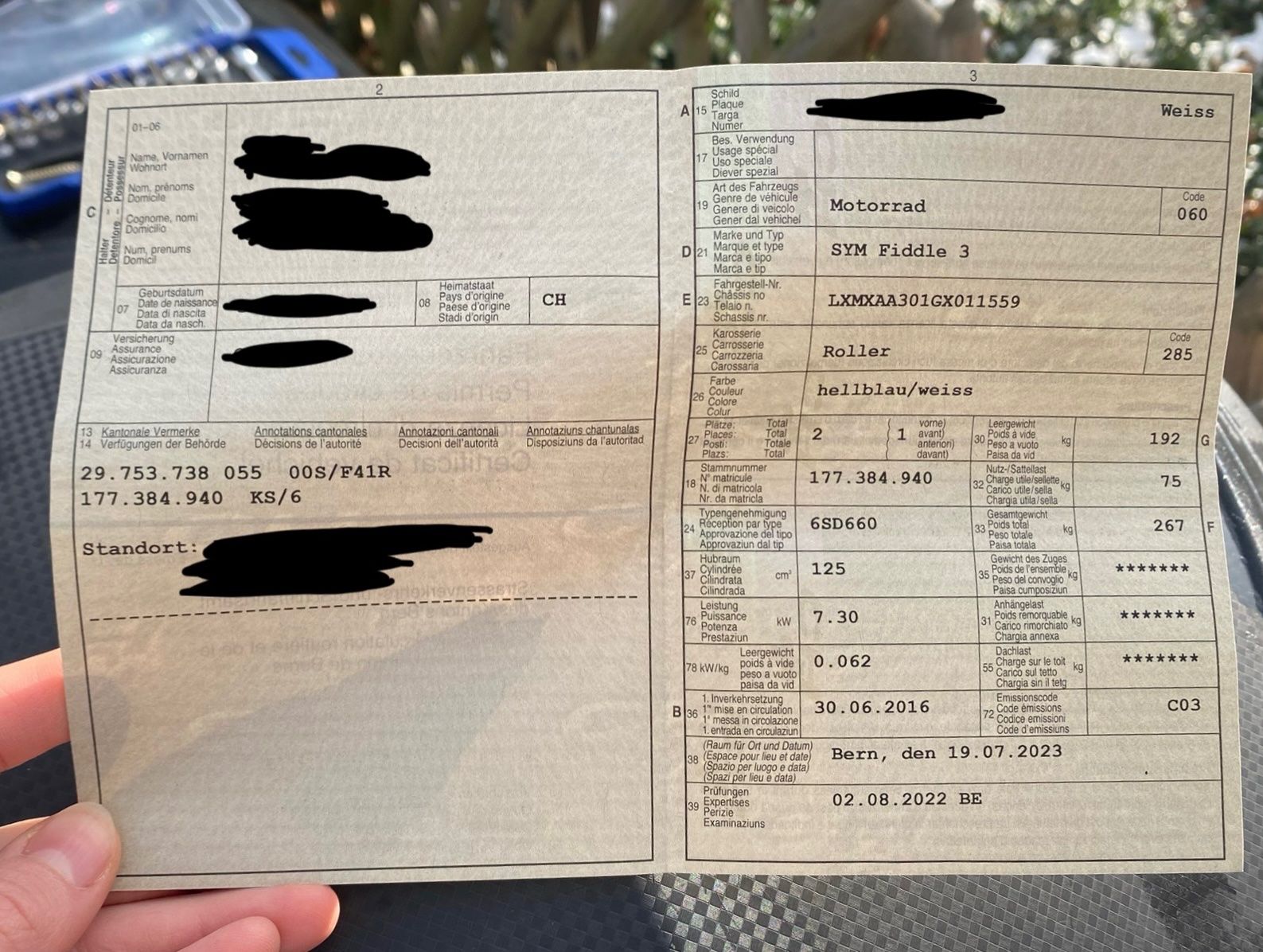 Sym Scooter: Sym Fiddle III 125 **DEFEKT** – Usato da Bern venduto da vir_6n52 7
