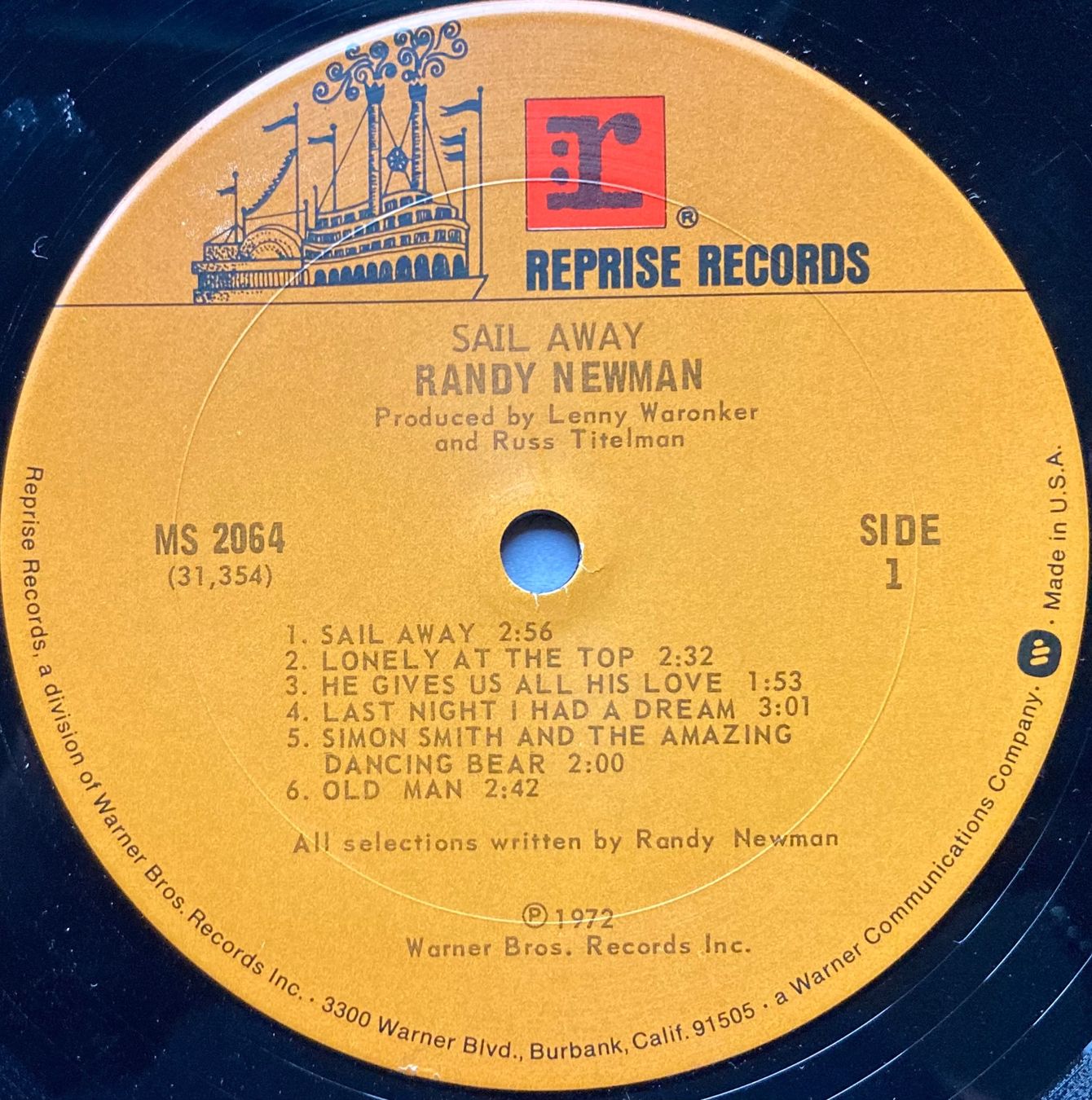 Schallplatten: RANDY NEWMAN - SAIL AWAY – Gebraucht aus Poliez-Pittet von Newtown-Records 2