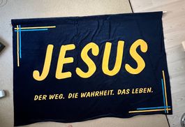 Sehr grosse JESUS Fahne Banner Bild Figur