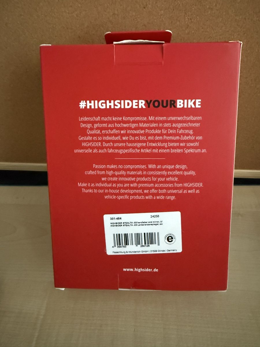 Tutti i ricambio per moto: Highsider Stealth -X5 Lenkerendspiegel – Nuovo e nell'imballaggio originale da Schneisingen venduto da mar_8pjs 1