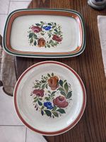 6 Teller und 1 Platte mit Blumenmuster von Winterling