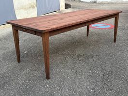 Biedermeier Tisch Tanne Schublade, patiniert geölt  245 x 95