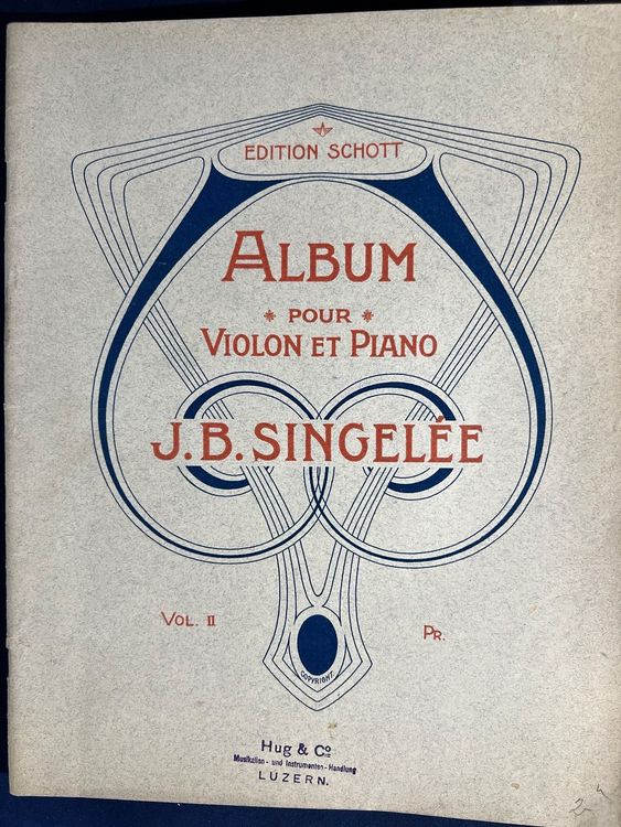 Libri: Noten Antik-Album pour Violon et Piano-J.B.Singelèe - Vol.II – Usato da Oberglatt ZH venduto da Musiknoten