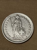 Schweizer Münze 2 Franken Jahrgang 1946 Silbermünze