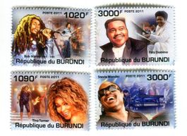 Briefmarken "Tina Turner, Bob Marley, Stevie Wonder" Burundi