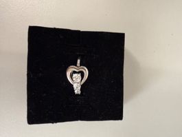 Silber Ring 925 + CCF: Herz mit 3 weisse Steine