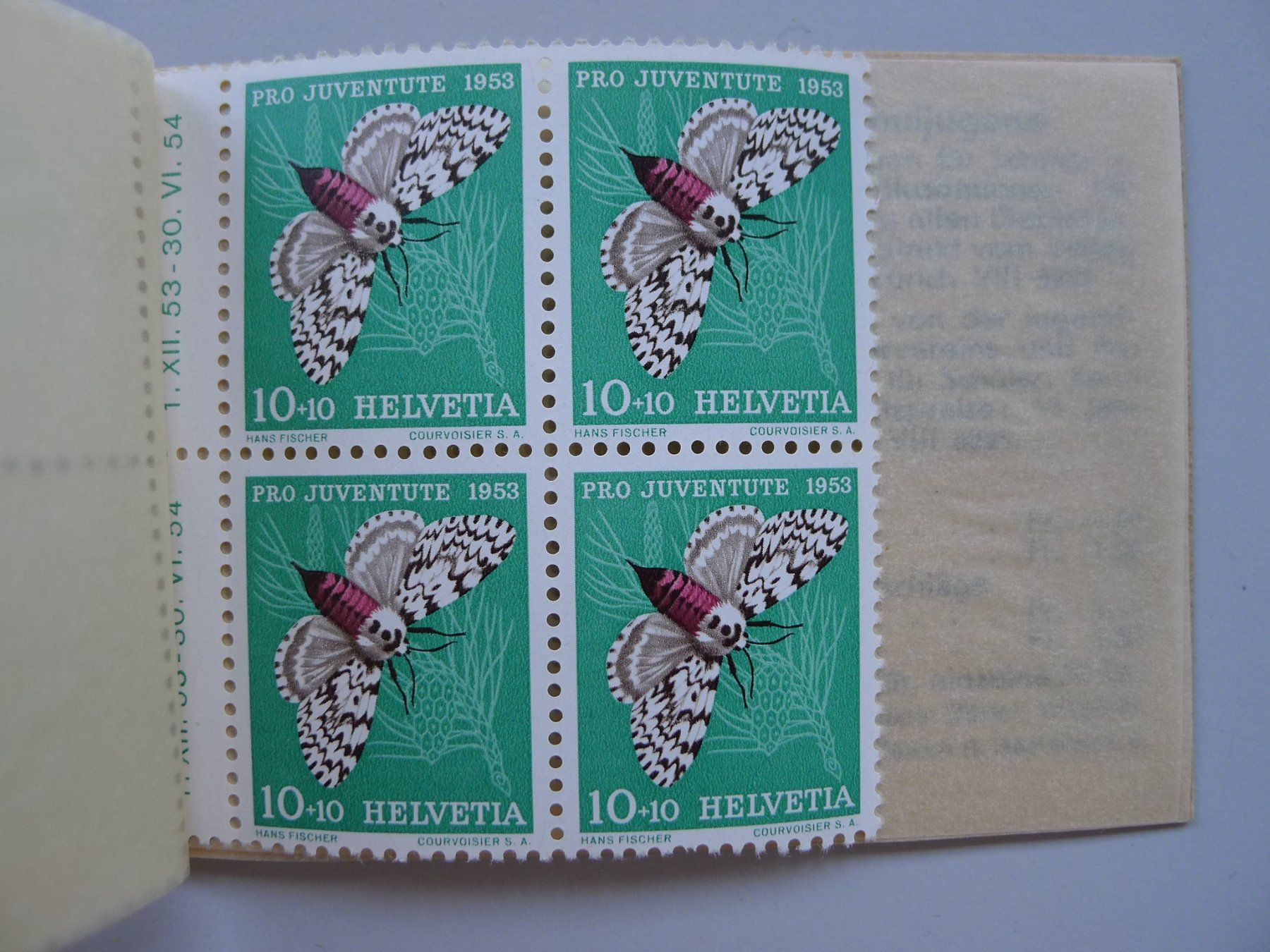 Tutti i francobolli: 1953, Pro-Juventute-Heftchen Nr.2 postfrisch ** Kat: 140.- – Usato da Sursee venduto da Luzernerraute 2