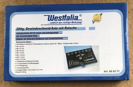 WESTFALIA 20 TLG. GEWINDESCHNEID SATZ MIT RATSCHE NEU