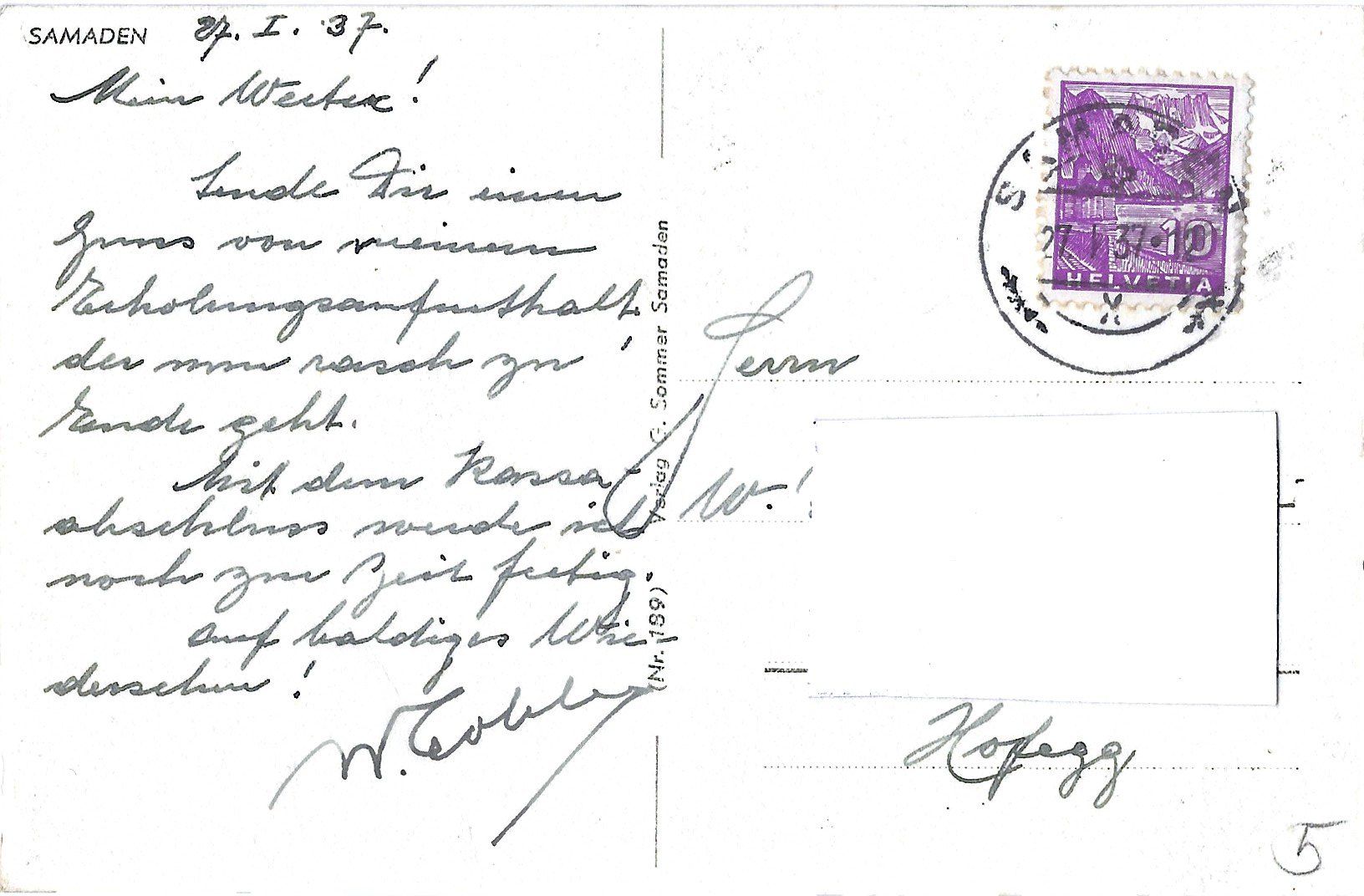 Cartoline postali: SAMADEN  -  mit Kirchturm im Winter – Usato da Bütschwil venduto da Jackson1A 1