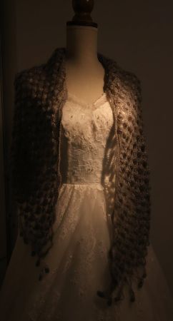 Handgestrickte gemütliche silber Schal 🩶