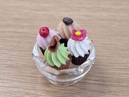 Cupcakes mit Glas Tortenplatte, Auch für Maileg