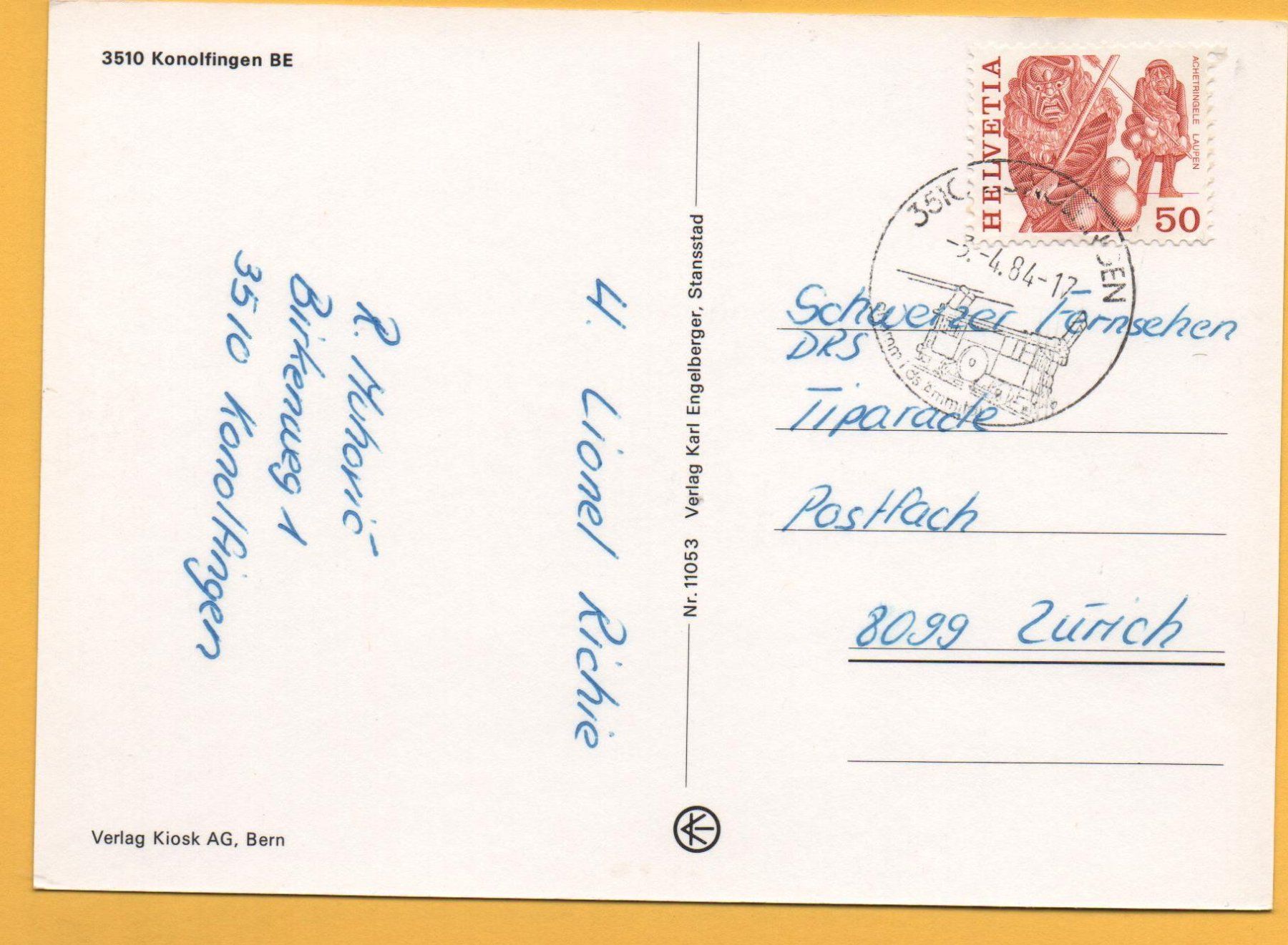 Cartoline postali: KONOLFINGEN BE Flugaufnahme – Usato da Jona venduto da philajona 1