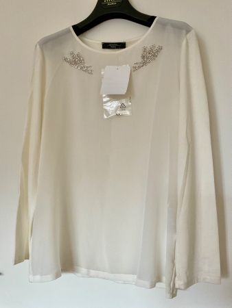 Weekend Max Mara Seiden Bluse Gr S NEU Etikette NP 150 ecrue