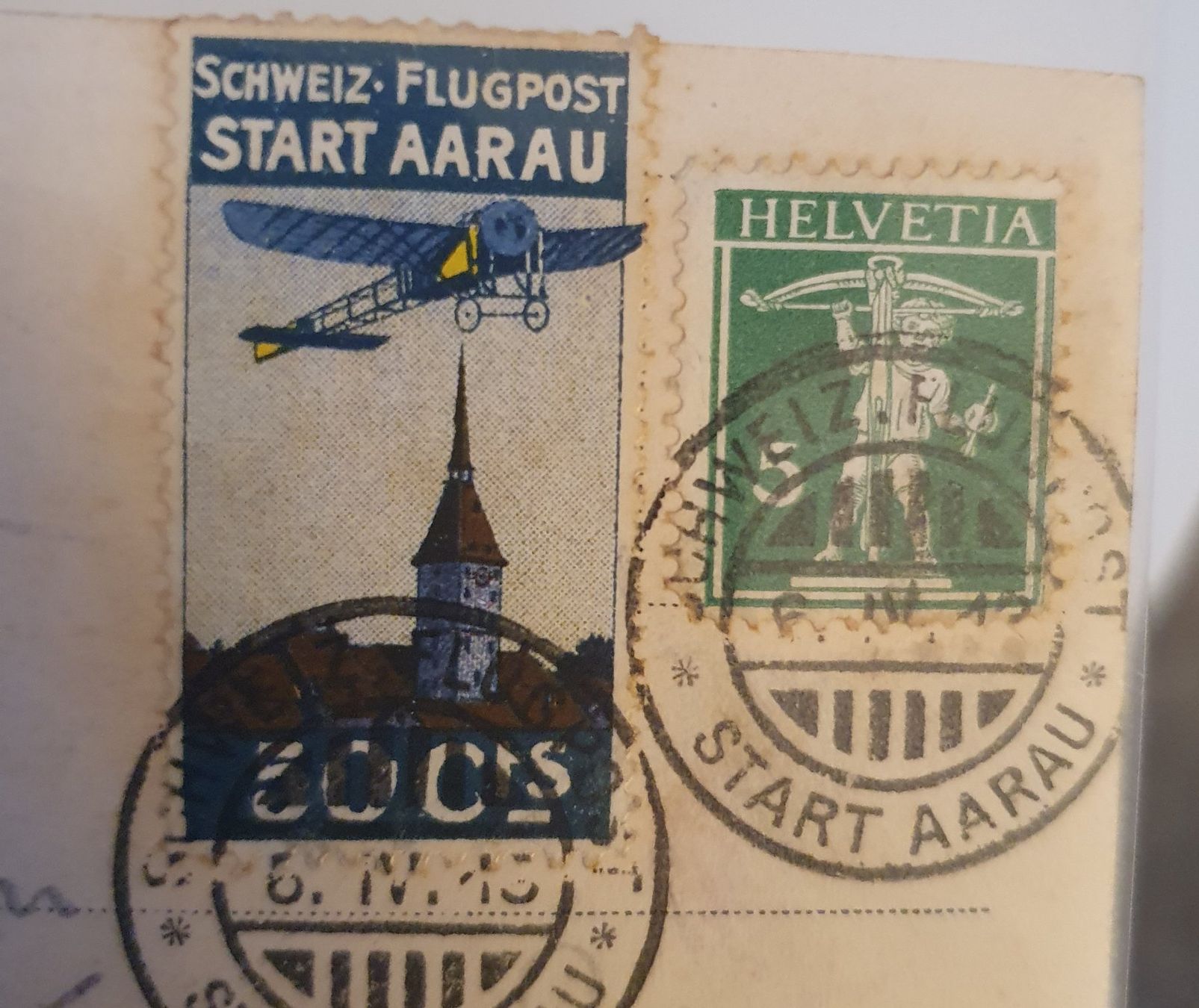 Tutti i francobolli: Vorläufer Aarau auf Karte Kat. 1000.- – Usato da Balgach venduto da SIMEON27 2