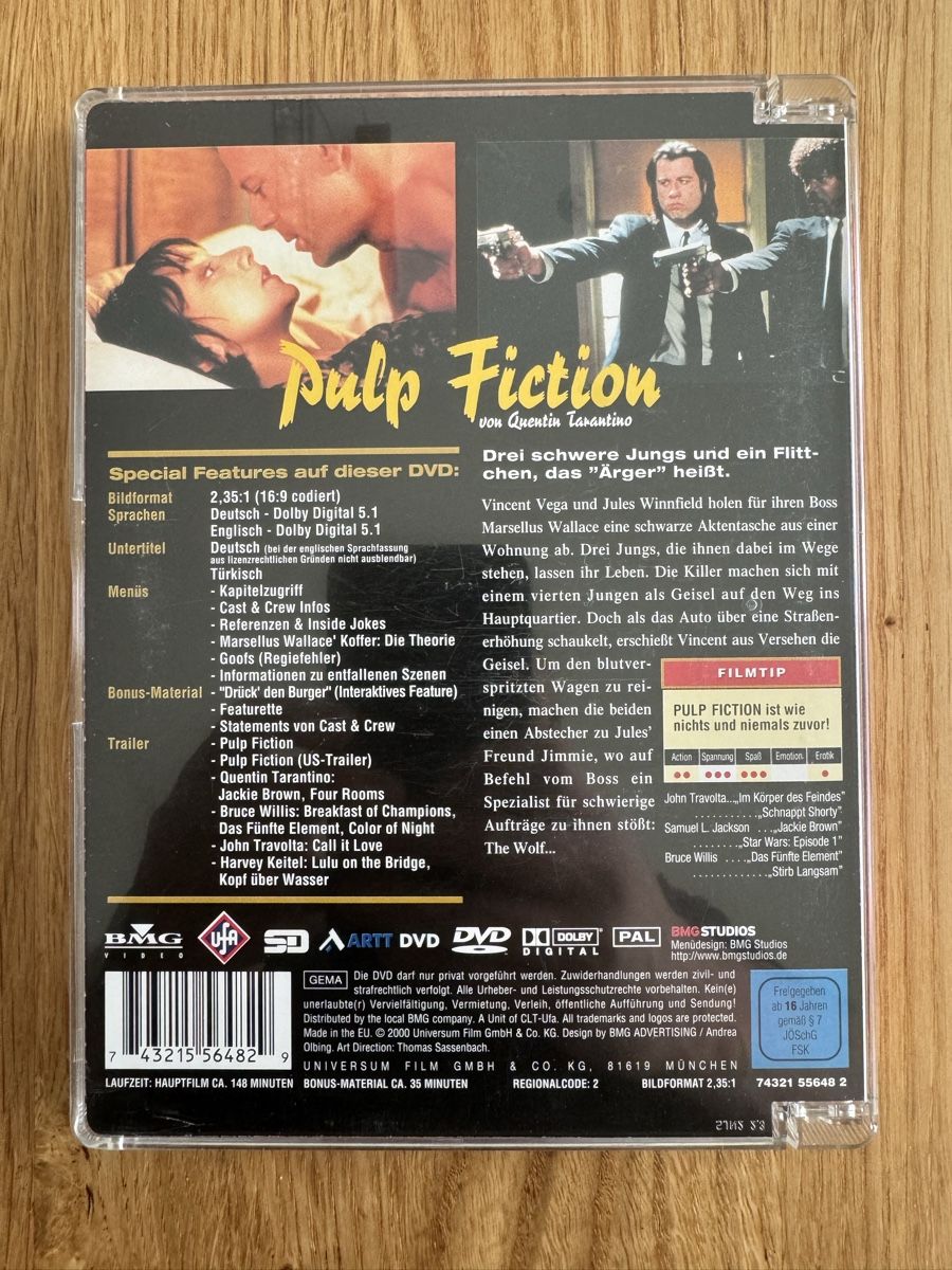 Alle DVDs: Pulp Fiction DVD Tarantino Collection Klassiker – Gebraucht aus Muhen von Kusi_ 1