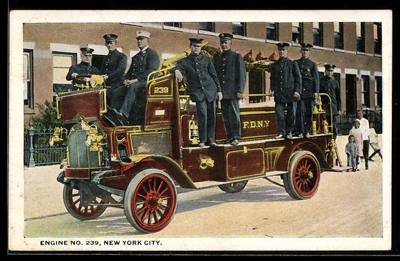 Cartoline postali: New York City, NY, Fire Brigade, Engine  – Usato da Berlin venduto da bartko-reher