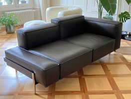De Sede DS-0022 2-Sitzer Sofa in dickem "Club" Leder cigarro