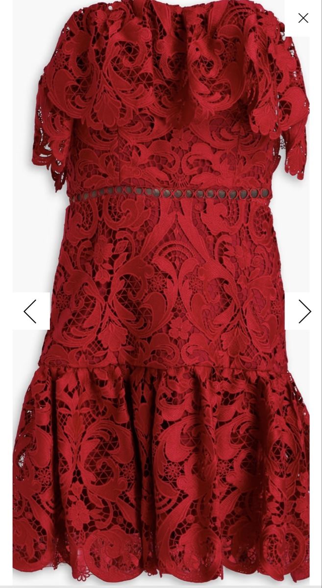 Vestiti: Rotes ML Monique Lhuillier Spitzenkleid – Nuovo e nell'imballaggio originale da Bern venduto da mel_x88r 2