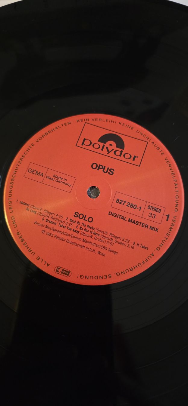 Dischi in vinile: Opus - Solo 1985 Vg,Vg – Usato da Yvonand venduto da RF-VINYL 2