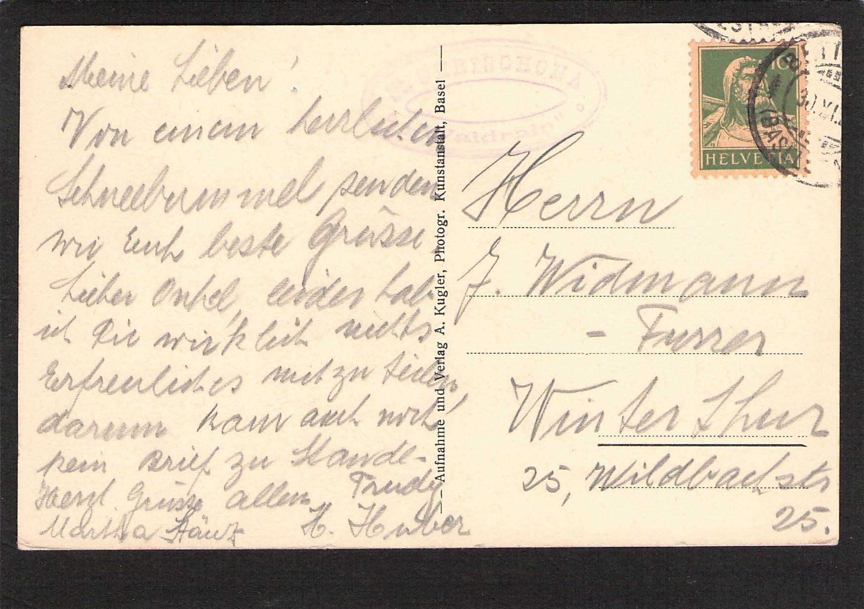 Ansichtskarten: #St. Chrischona Riehen - Basel , ca. 1921 – Gebraucht aus Reichenburg von Pipo-67 1