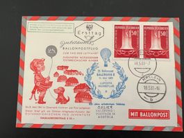 Ballonpost Österreich Brief Hallein 1961  Luxus  (V80)