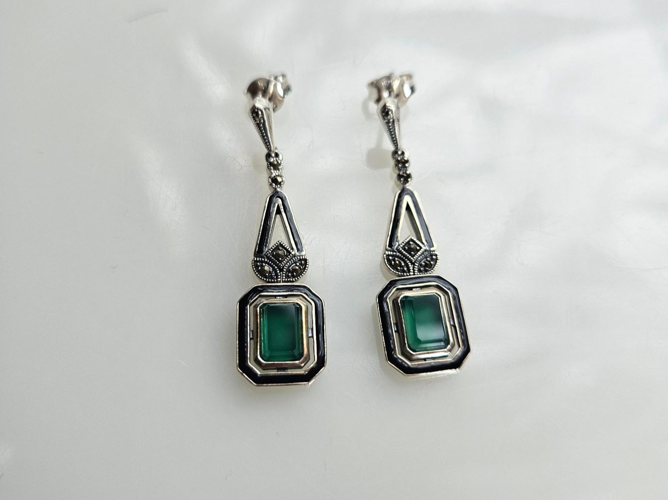 Orecchini pendenti & Orecchini a lobo: "Art Deco" Silber Ohrstecker – Nuovo (secondo la descrizione) da Winterthur venduto da ste_tcx5 1