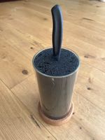 IKEA 365+ Messerblock Glas/Kork Schwarz