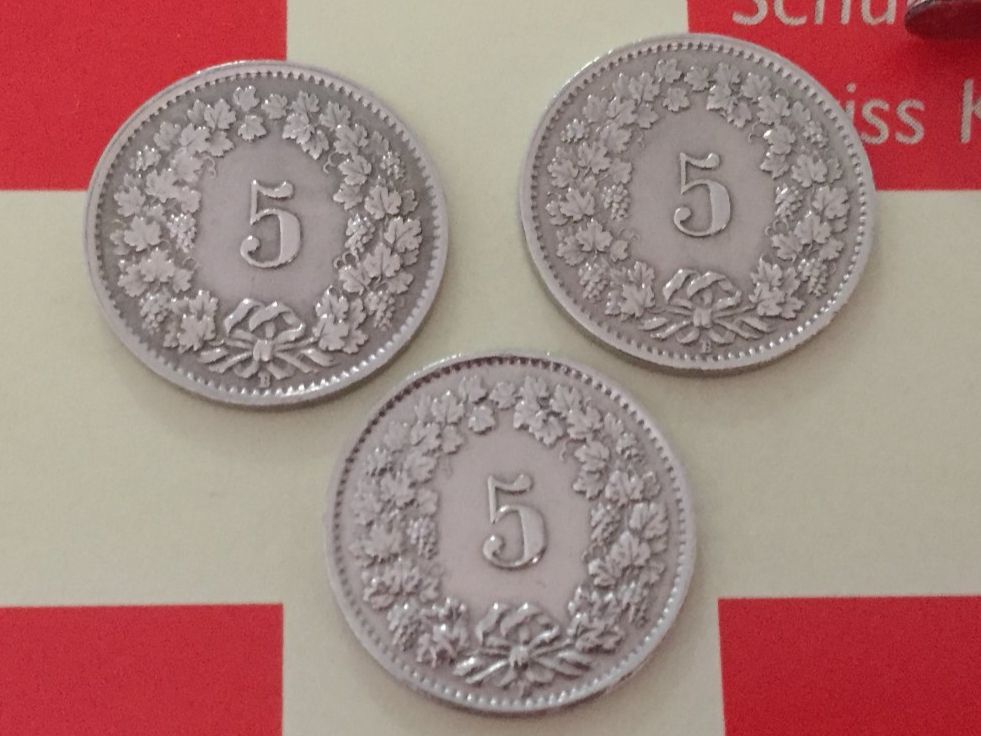 Tutti le monete: 5 Rappen - TRIO 1953 vz – Usato da Elsau venduto da herbybay 1