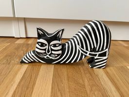 Vintage Laurel Buch Style Holz Katzenstatue Katze 17 cm