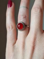 925 Silberring mit brasilianischem rotem Achat