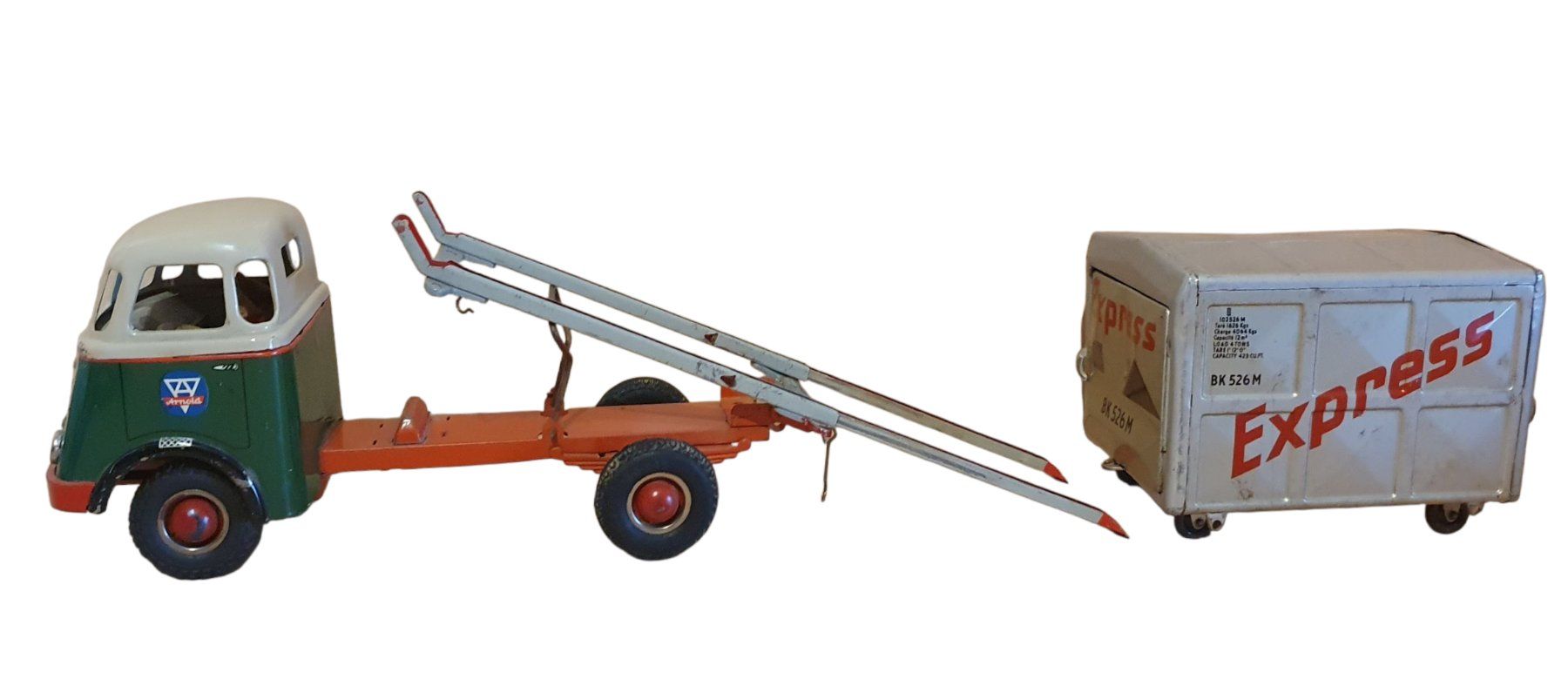 Arnold Giocattoli: Arnold Lastwagen mit Container – Usato da Flawil venduto da RoverVitesse 1
