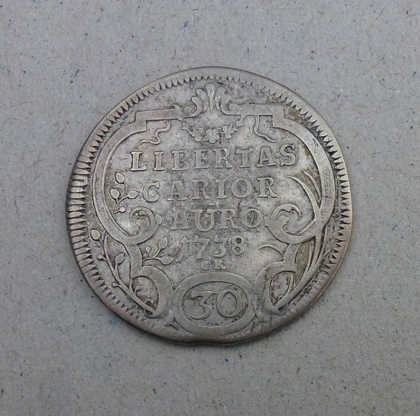 Tutti le monete: St. Gallen ++ 30 Kreuzer 1738 – Usato da Walkringen venduto da Casablanca777