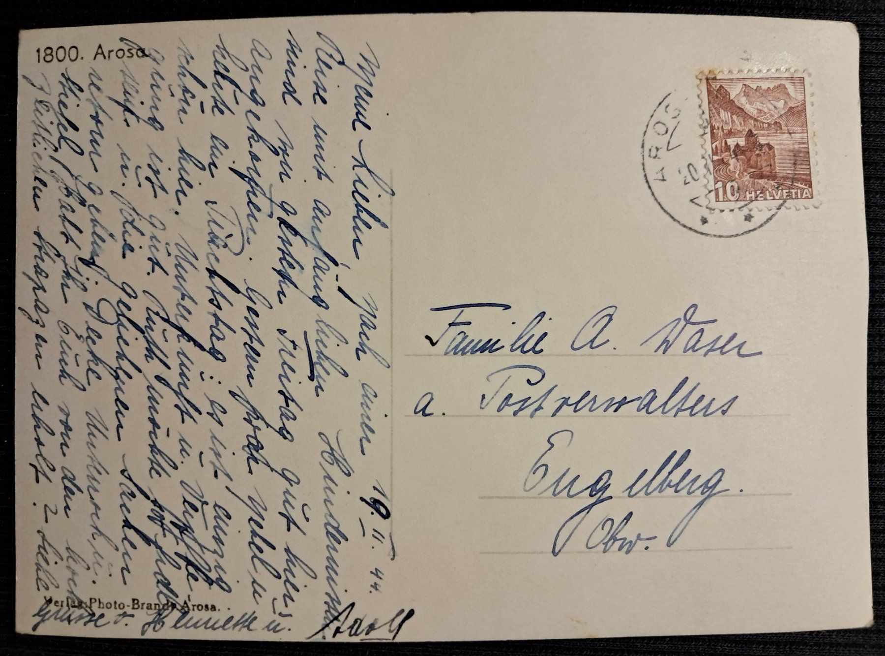 Cartoline postali: AROSA 1944 - WINTER – Usato da Ponto Valentino venduto da giorgia06 1