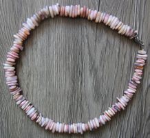 NEU: Rosa Opal Kette Collier Opalkette mit Edelstahl