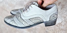 METISSE DONNA ITALY SCHUHE LEDER NIETEN 40 SLIPPER HALBSCHUH