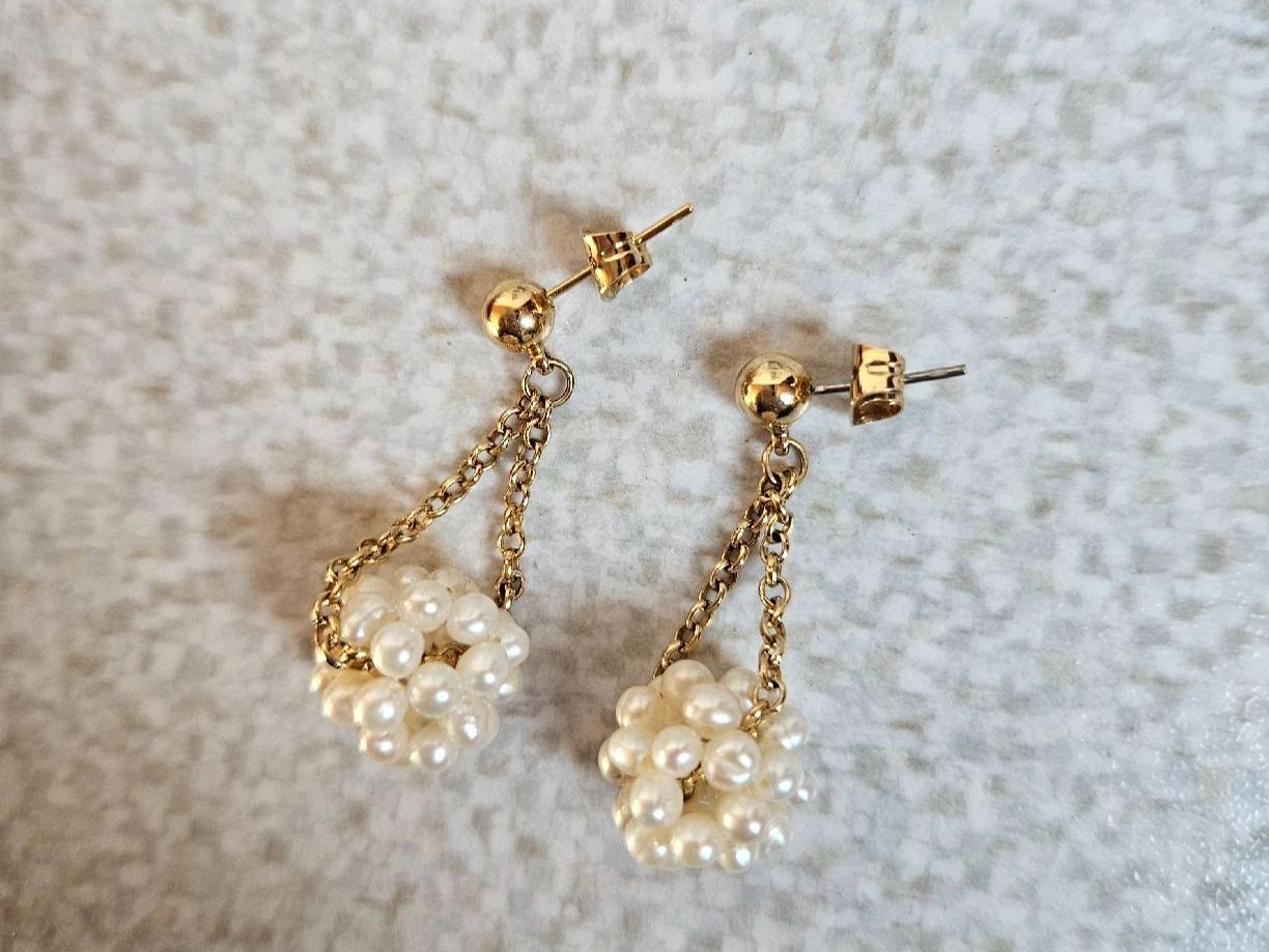 Orecchini pendenti & Orecchini a lobo: Elegante Goldene Perlen Ohrringe – Usato da Urdorf venduto da Colina