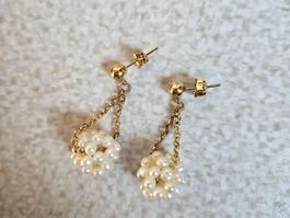 Elegante Goldene Perlen Ohrringe