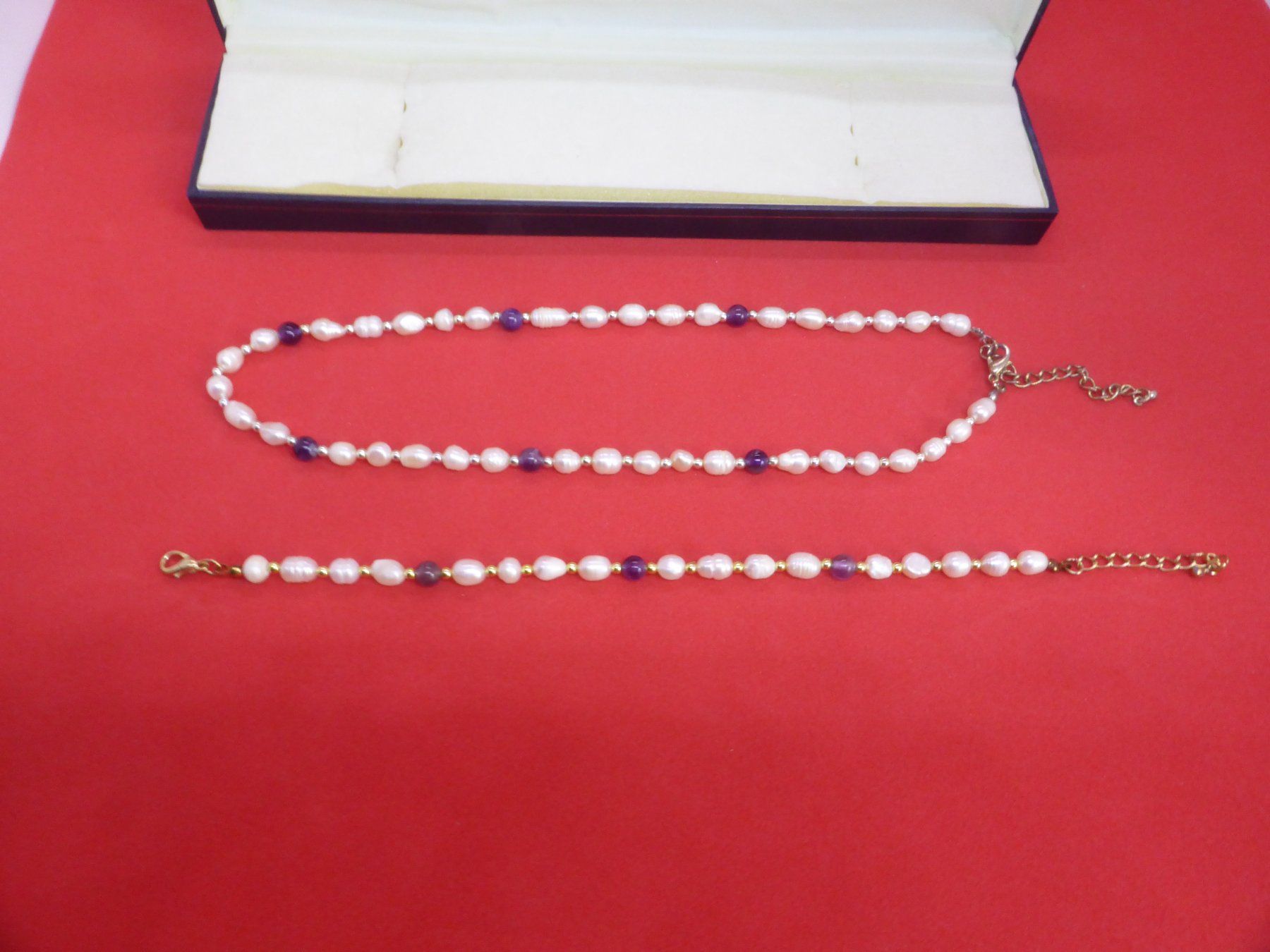 Altri gioielli: Collier et bracelet perles eau douce et boule améthyste – Usato da Porrentruy venduto da Tic-Time 5