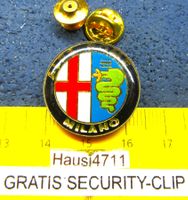 ALFA ROMEO MILANO ITALIA PIN GLASIERT GROSSSSS 25mm GOLDIG