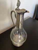 Weinkaraffe mit Zinndeckel 95 Prozent Zinn guter Zustand