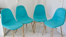4 CHAISES EN TISSUS